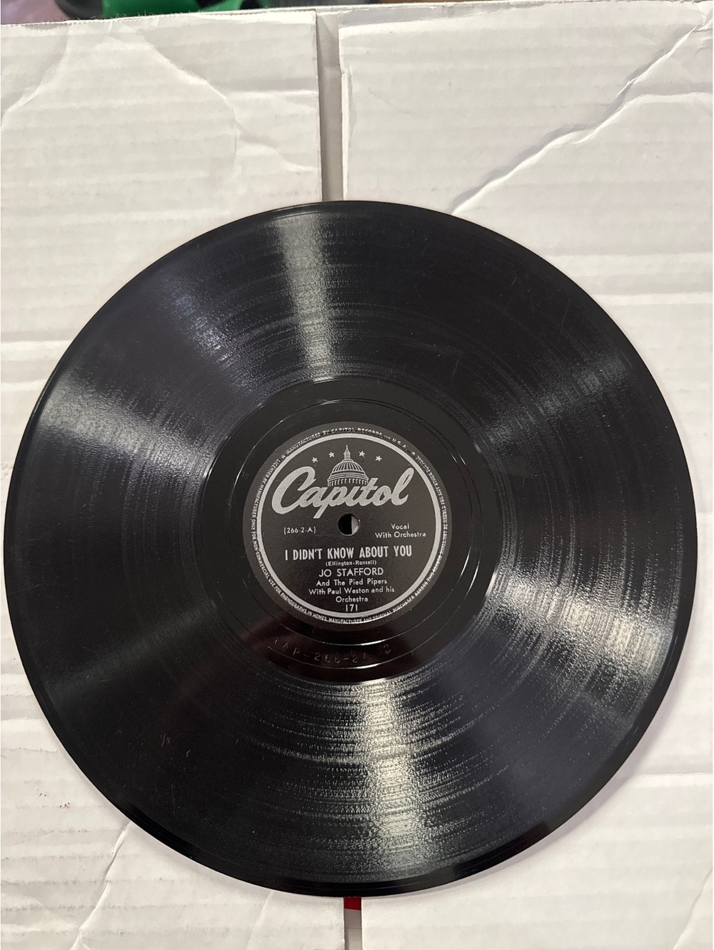 Jo Stafford Vinyl Record Single - I Didn't Know About You / Tumbling Tumbleweeds